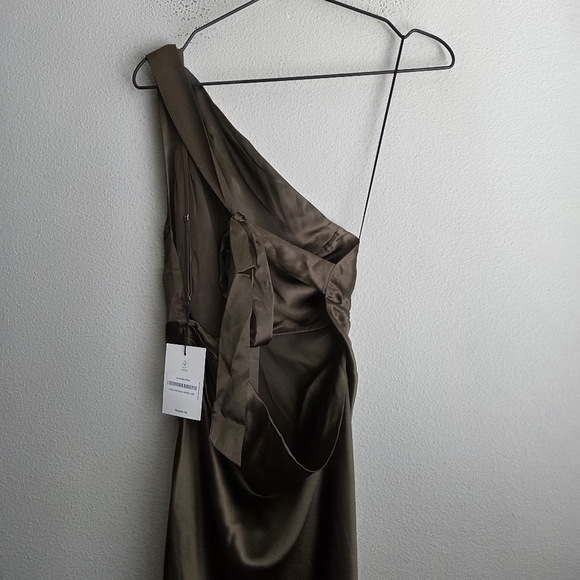 Reformation Dasha Silk Dress in Morel size 4 NWT - Picture 9 of 13